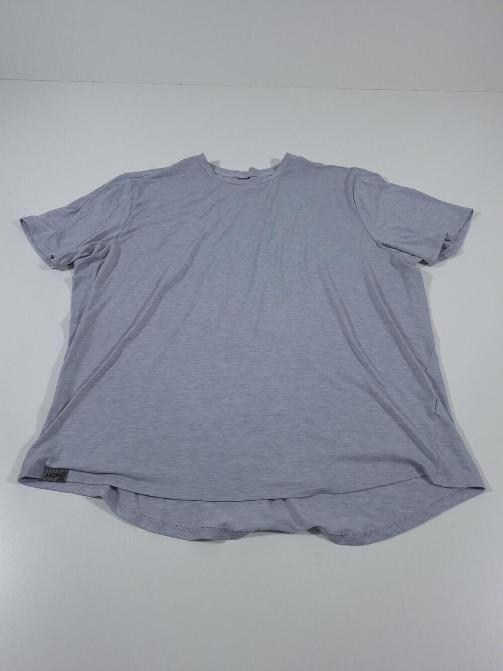 Hoka One One Essential Tee Shirt Mens XL Gray Short Sleeve Performance Running